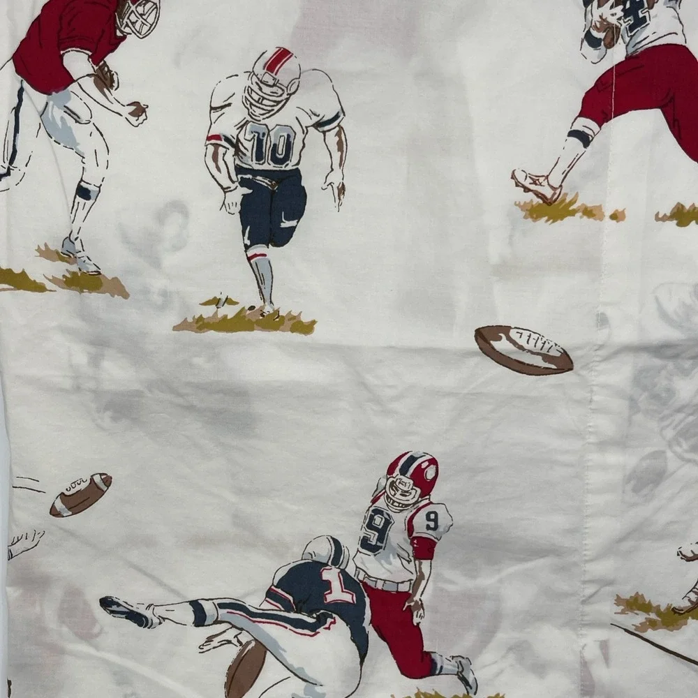 Pottery Barn Kids Football TWIN Sheet +‎ Pillowcase 100% Organic Cotton Football